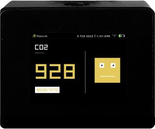 nivel de co2 moderado en el monitor