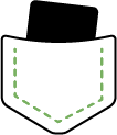 icono de tamaño de bolsillo