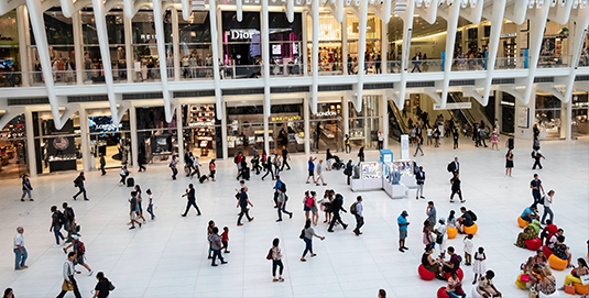 alto nivel de co2 en el centro comercial