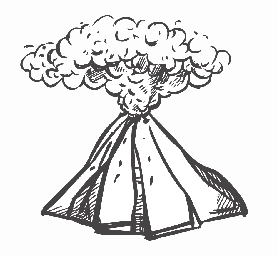 Volcano eruption or active volcanic sites