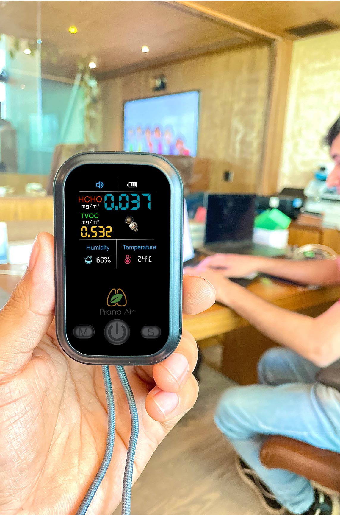 Prana Air Nano TVOCモニター（臭気）、HCHO | ポータブル、高精度