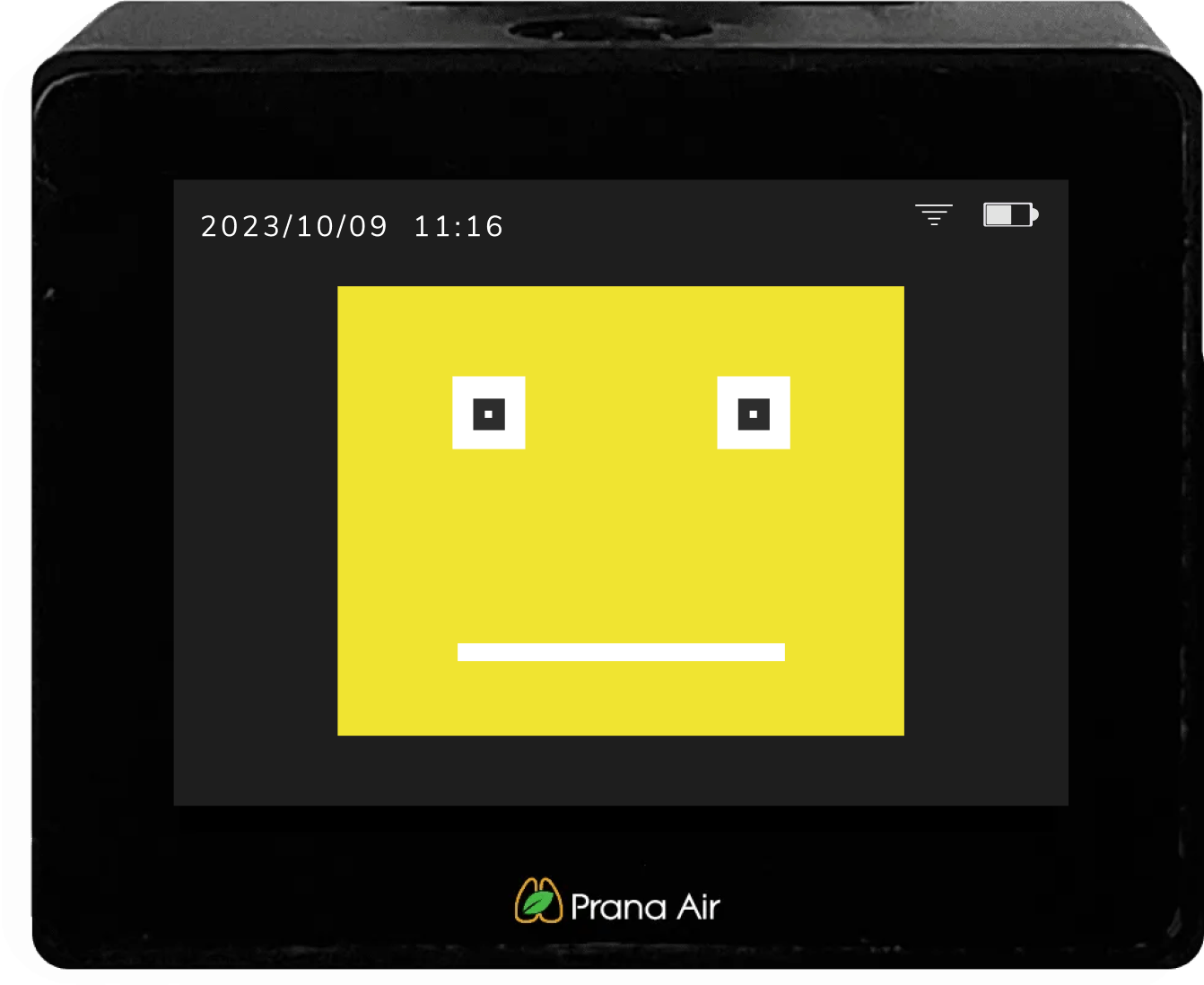 pantalla de caras del monitor de co2 de prana air