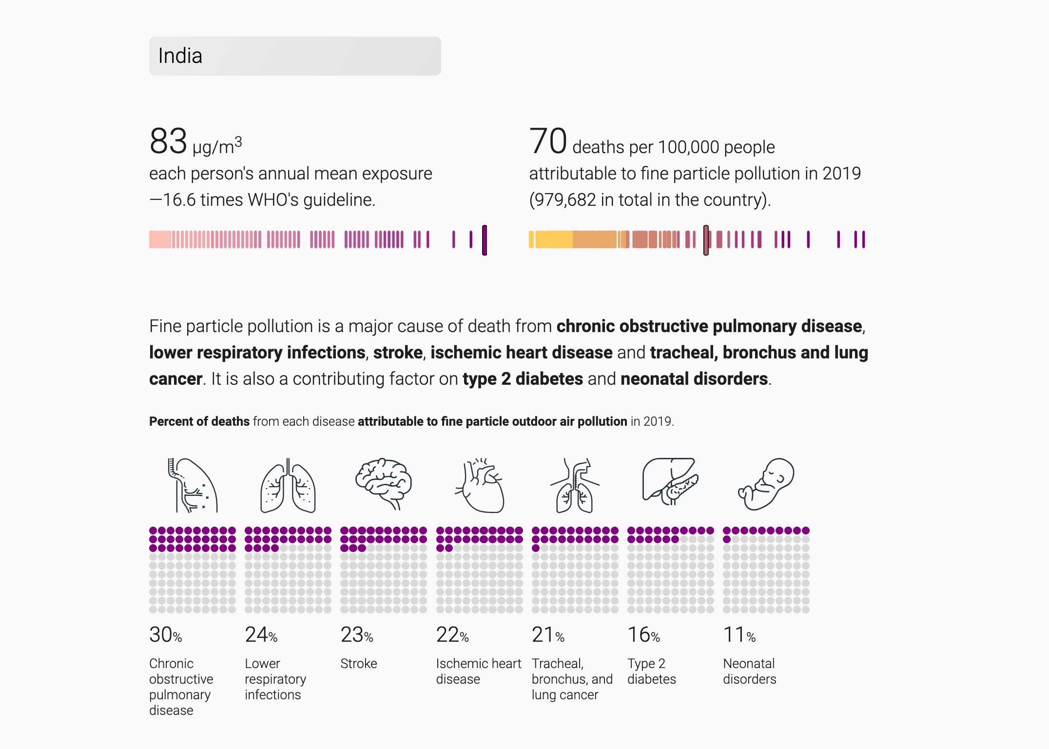 impacts of fine particle pollution in india