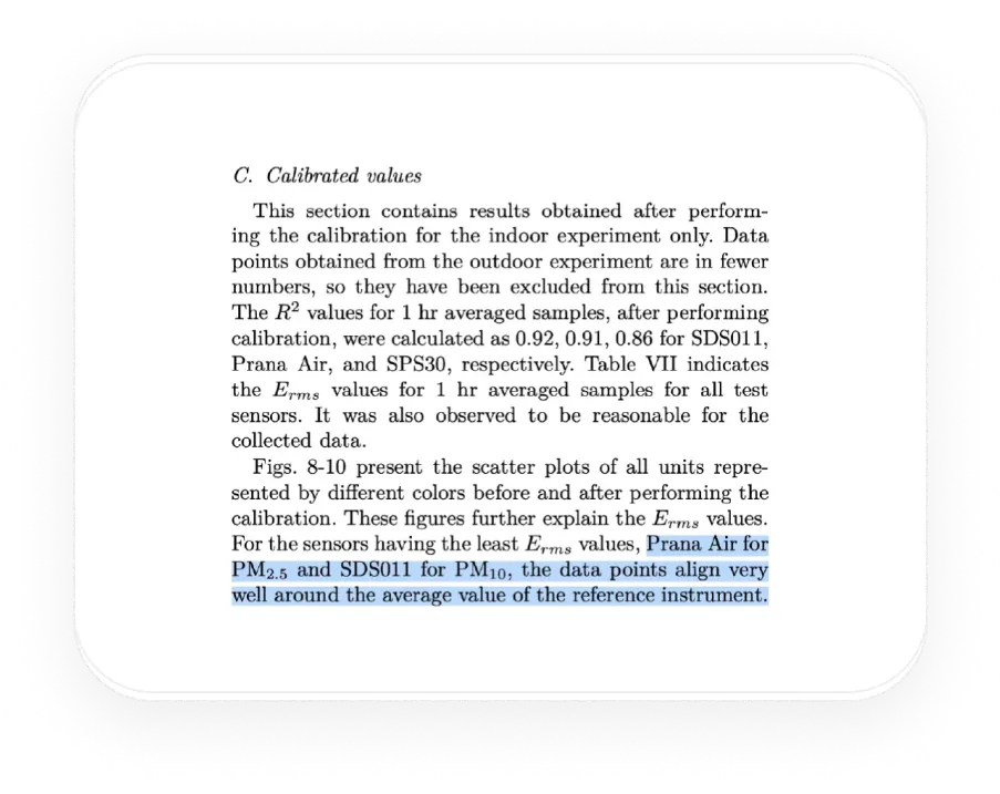 case study of low-cost PM sensor using Prana Air's sensors by By Dr. Sachin Chaudhari, International Institute of Information Technology Hyderabad, India