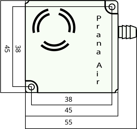 Prana Air outdoor PM sensor dimensions