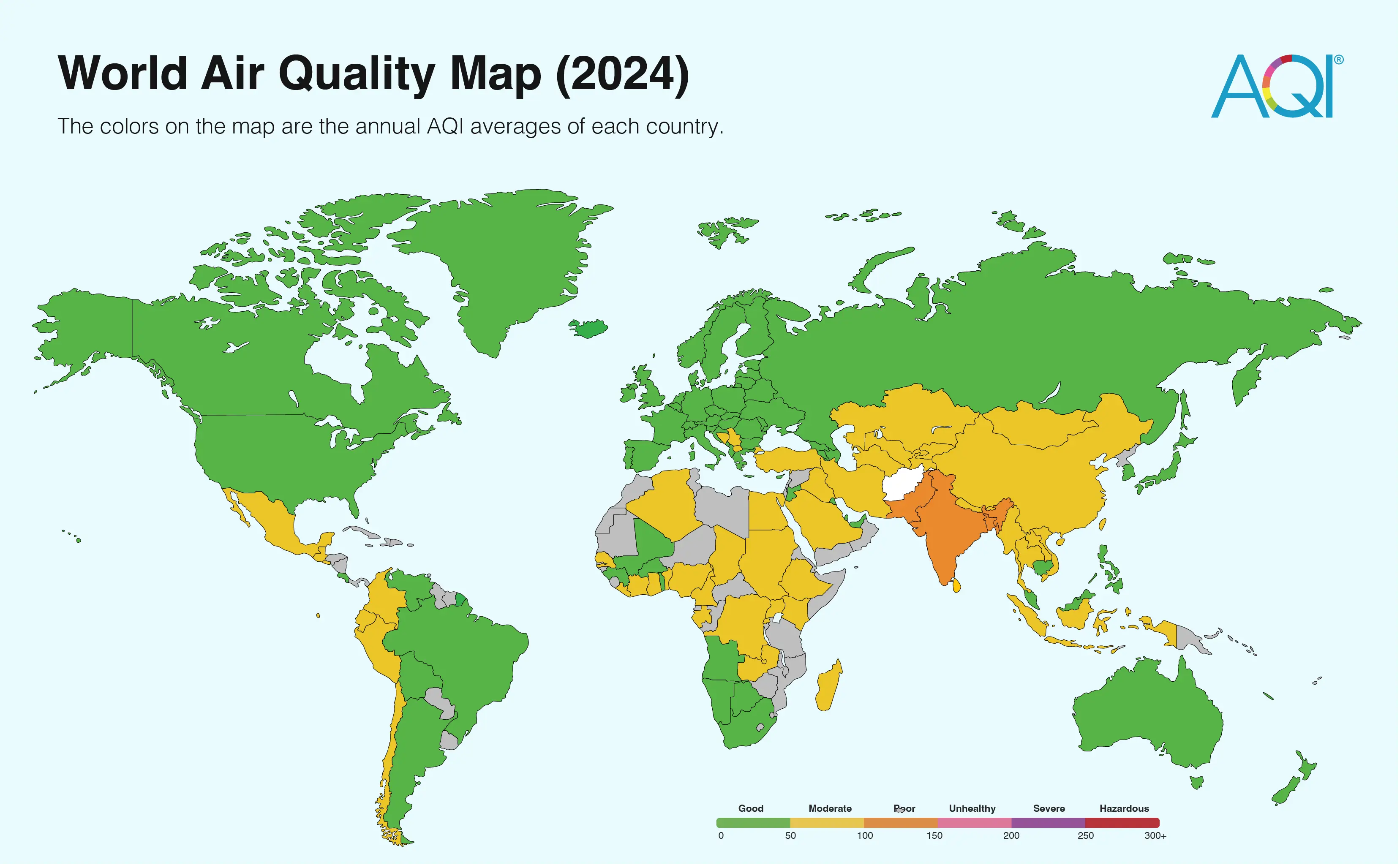World Air Quality Report 2024 By AQI.IN: Continent Based Analysis
