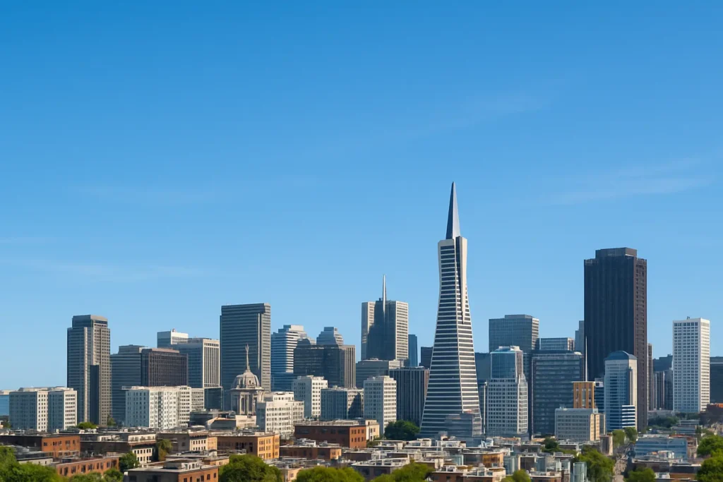 US City Skyline with Good Air Quality
