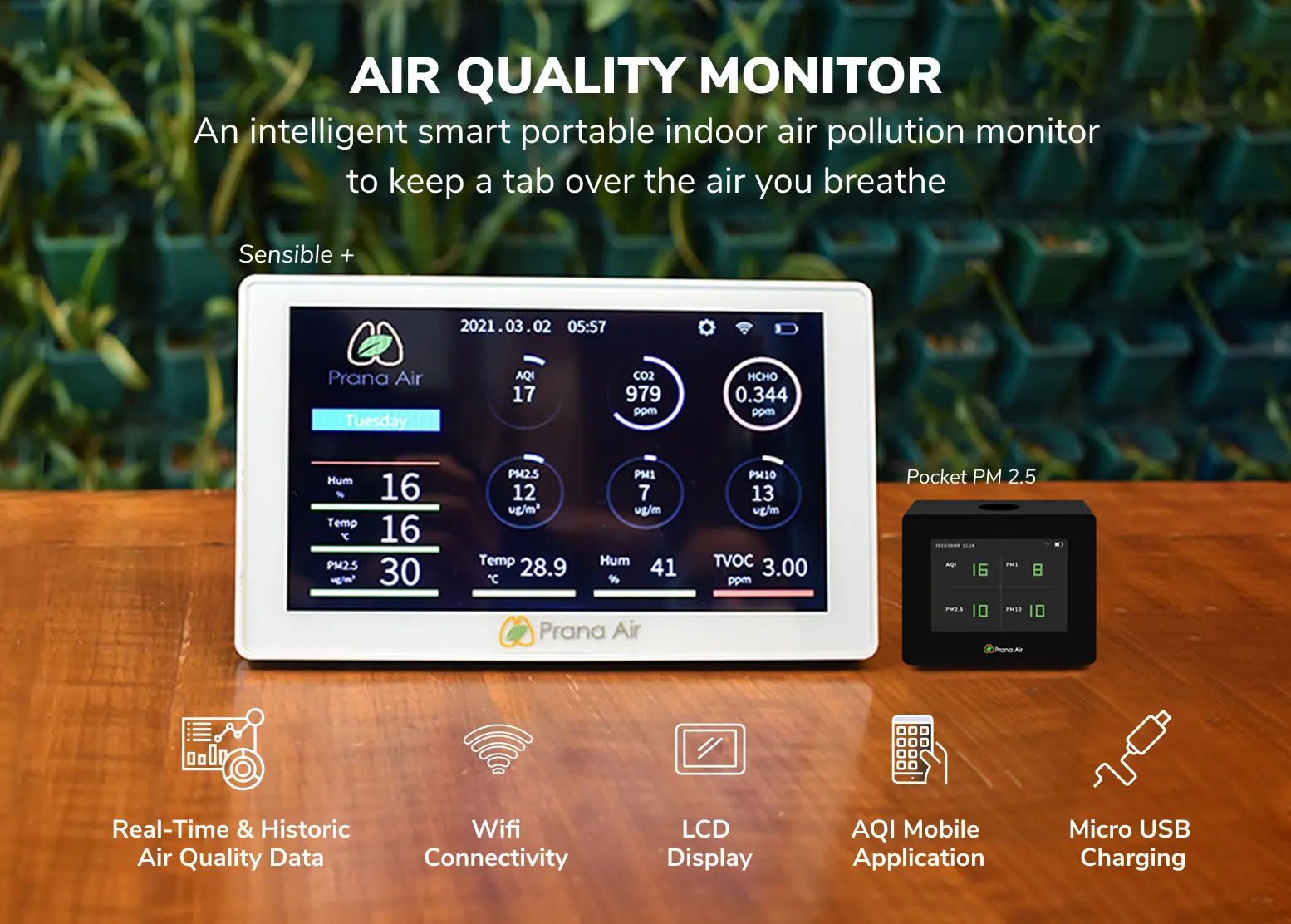 Sensible+ and PM2.5 Pocket air quality monitors features