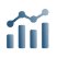 Trend bar graph to show growth icon