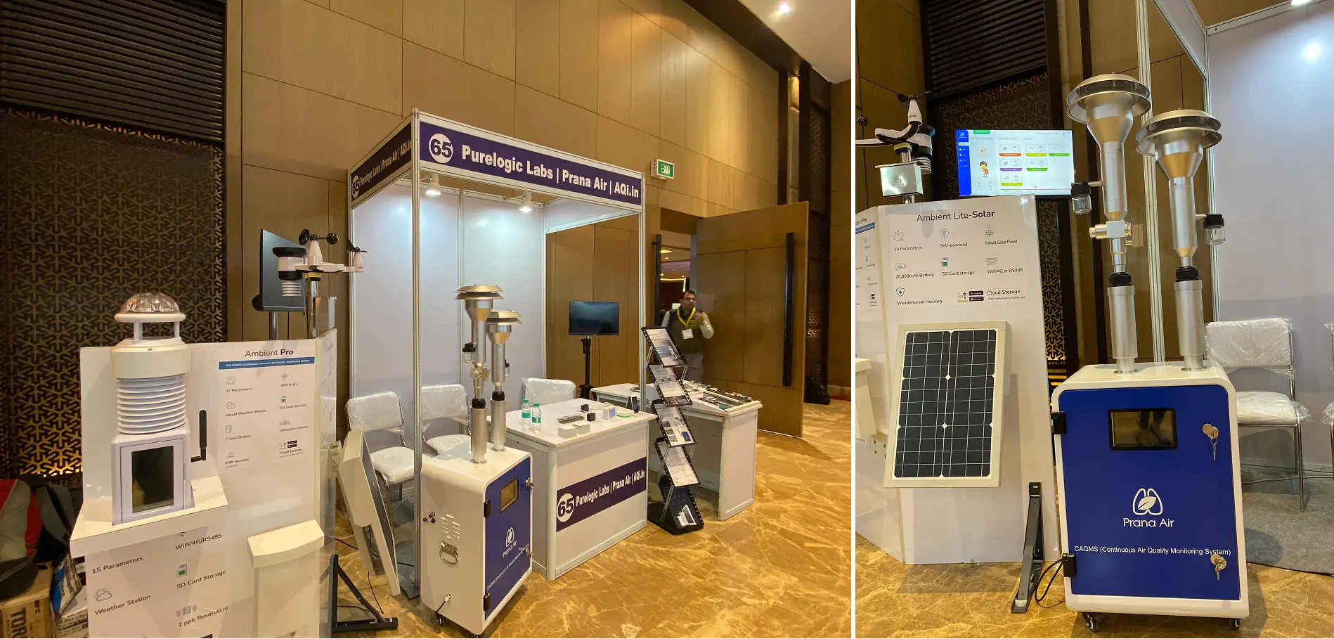 Prana Air booth and air quality monitors at CEM India 2024