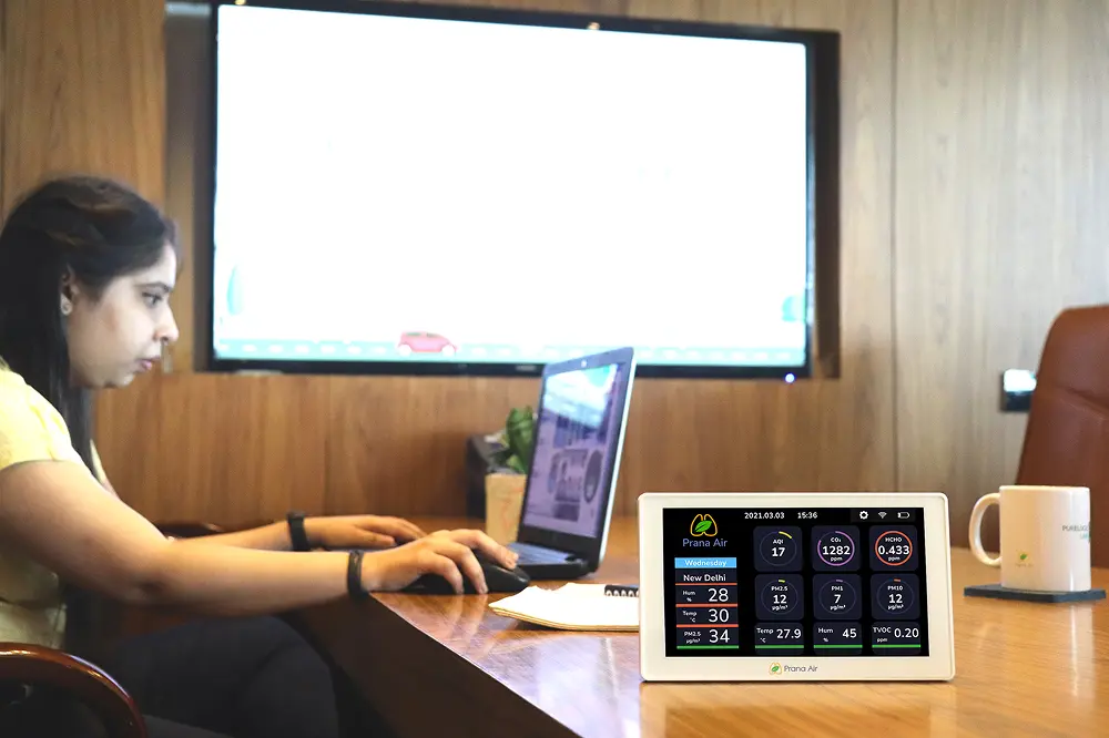 Sensible + Air quality monitor in a room