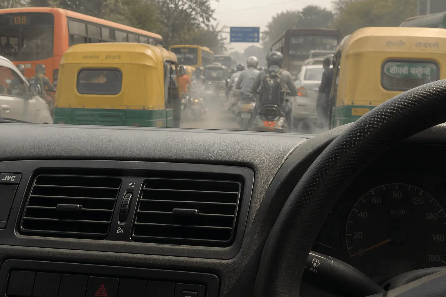 Trapped in the Haze Inside India’s Daily Commute