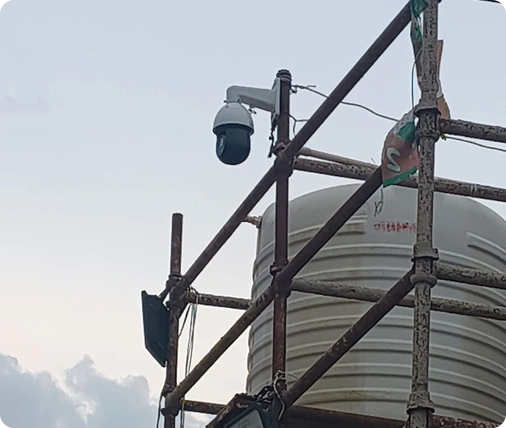PTZ Camera showing live surveillance at a Jaipur construction site