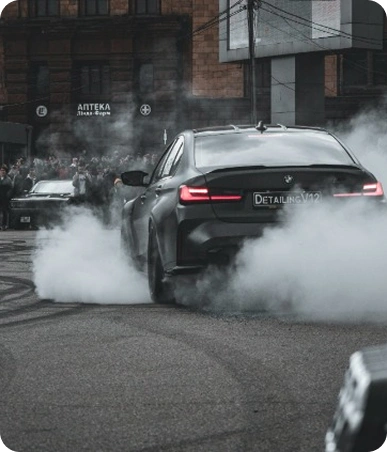 Vehicle emitting high level of greenhouse gases and smoke