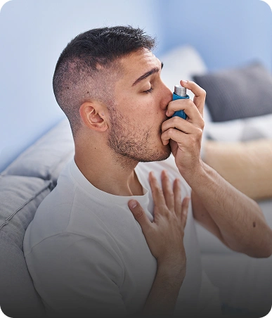 Human respiratory system blockages from breathing fine particulate dust