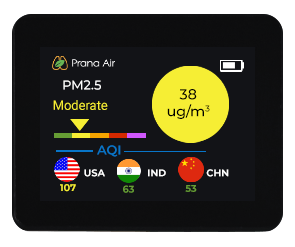 monitor de calidad del aire prana air pm2.5