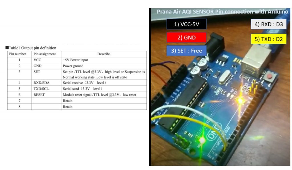 pm sensor connection with arduino