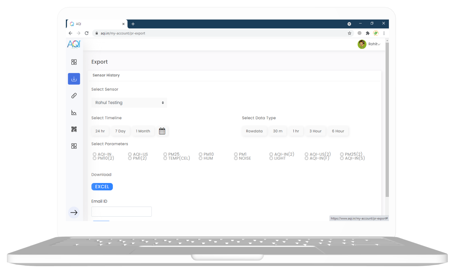 aqi dashboard export file
