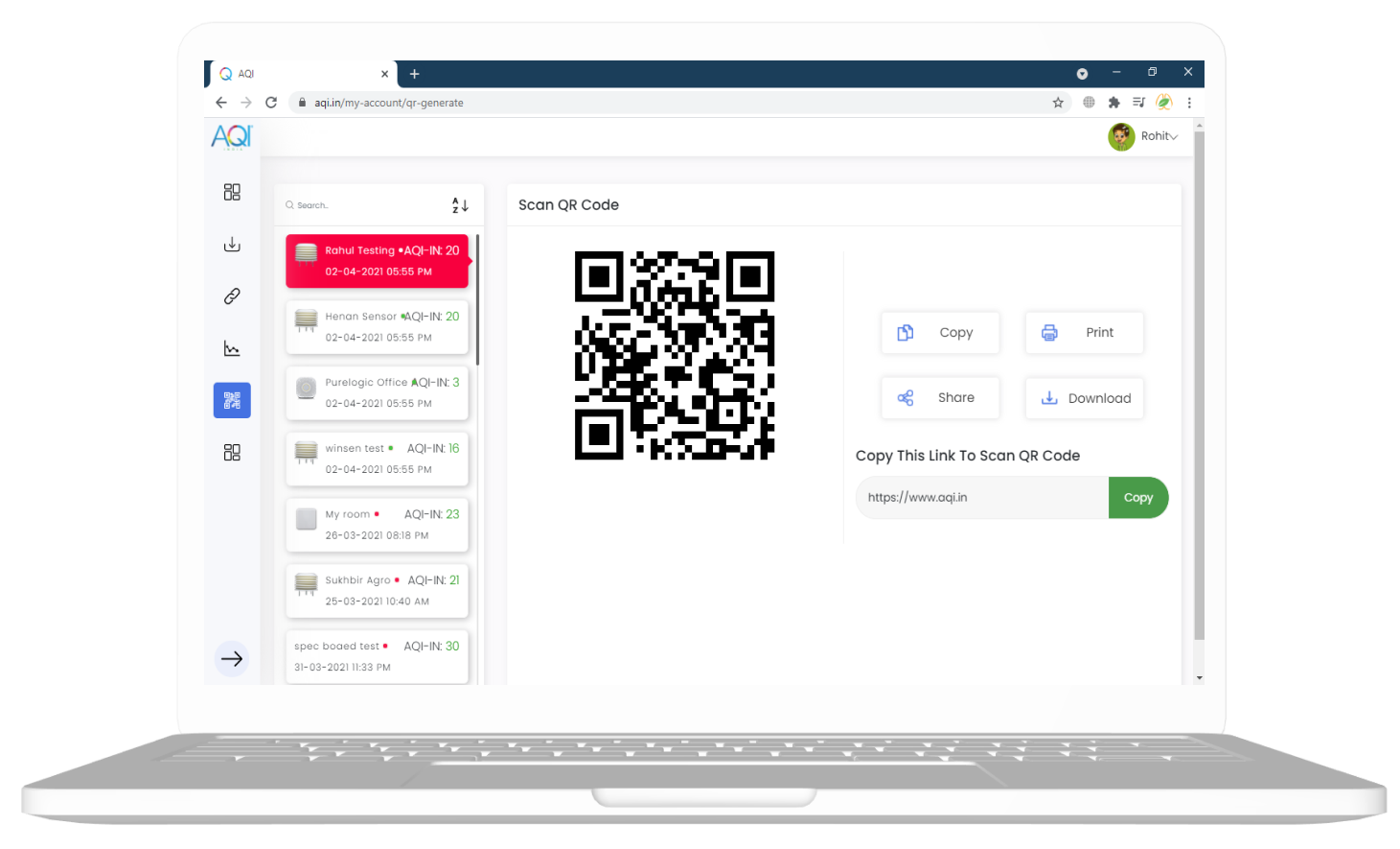 dashboard qr code scan