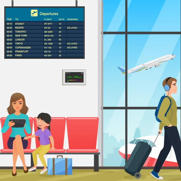 co2 sensor monitoring at airport