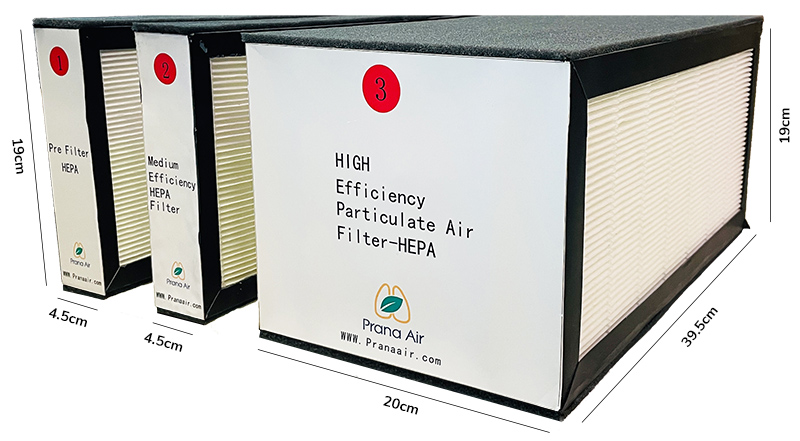 prana air fresh air machine filter dimensions