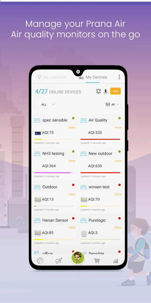 prana air monitor dashboard