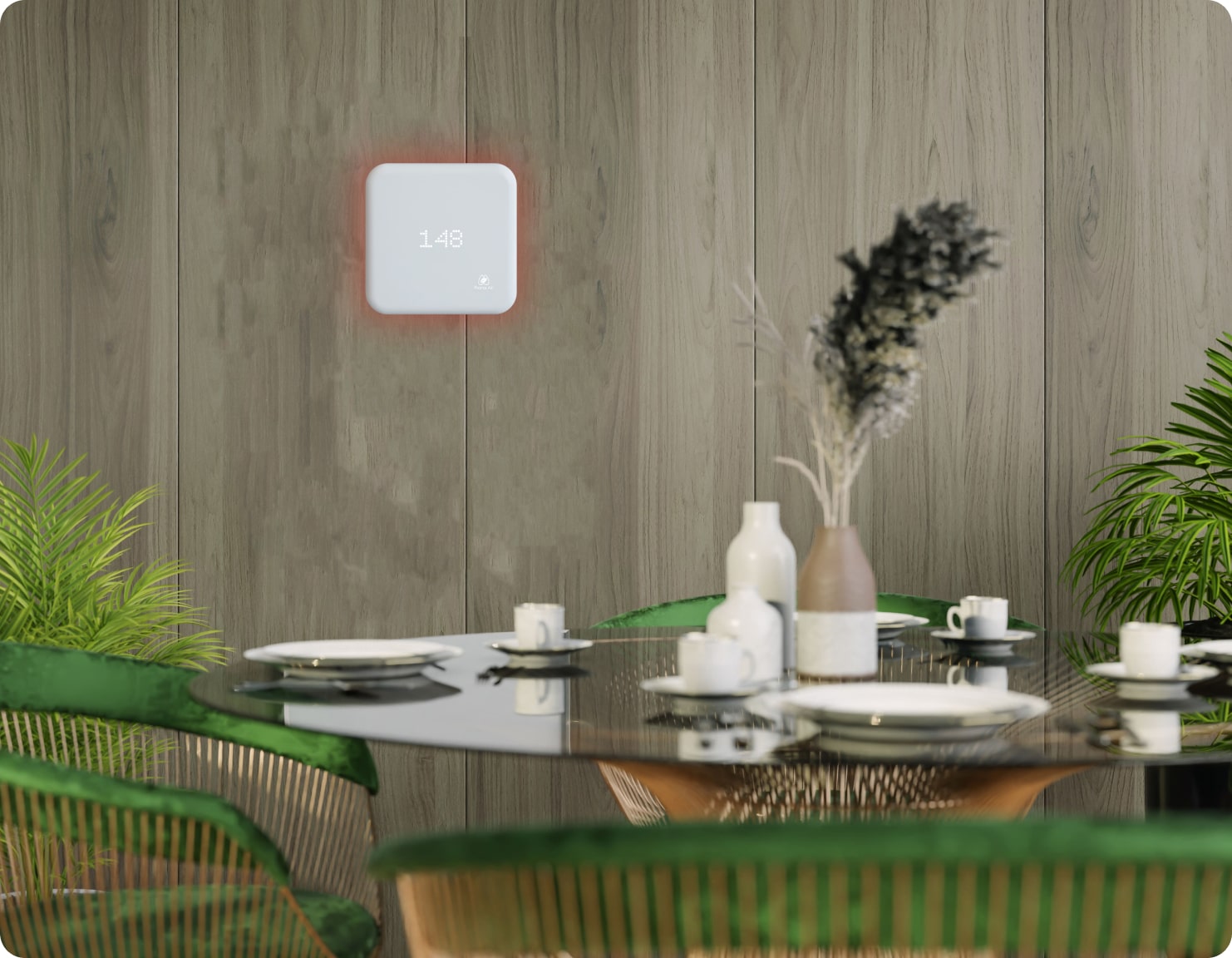 prana air squair monitor as the air quality solutions for restaurant or cafe