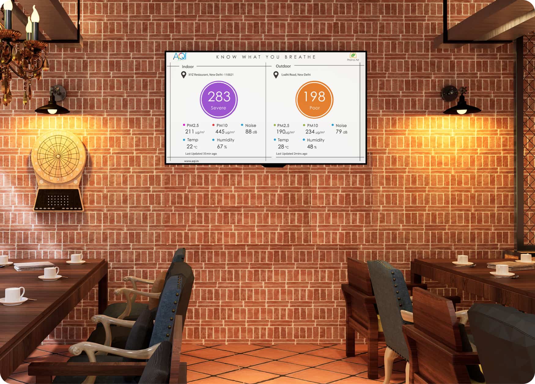 aqi tv app dashboard for restaurants
