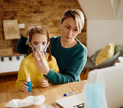 child suffering from asthma