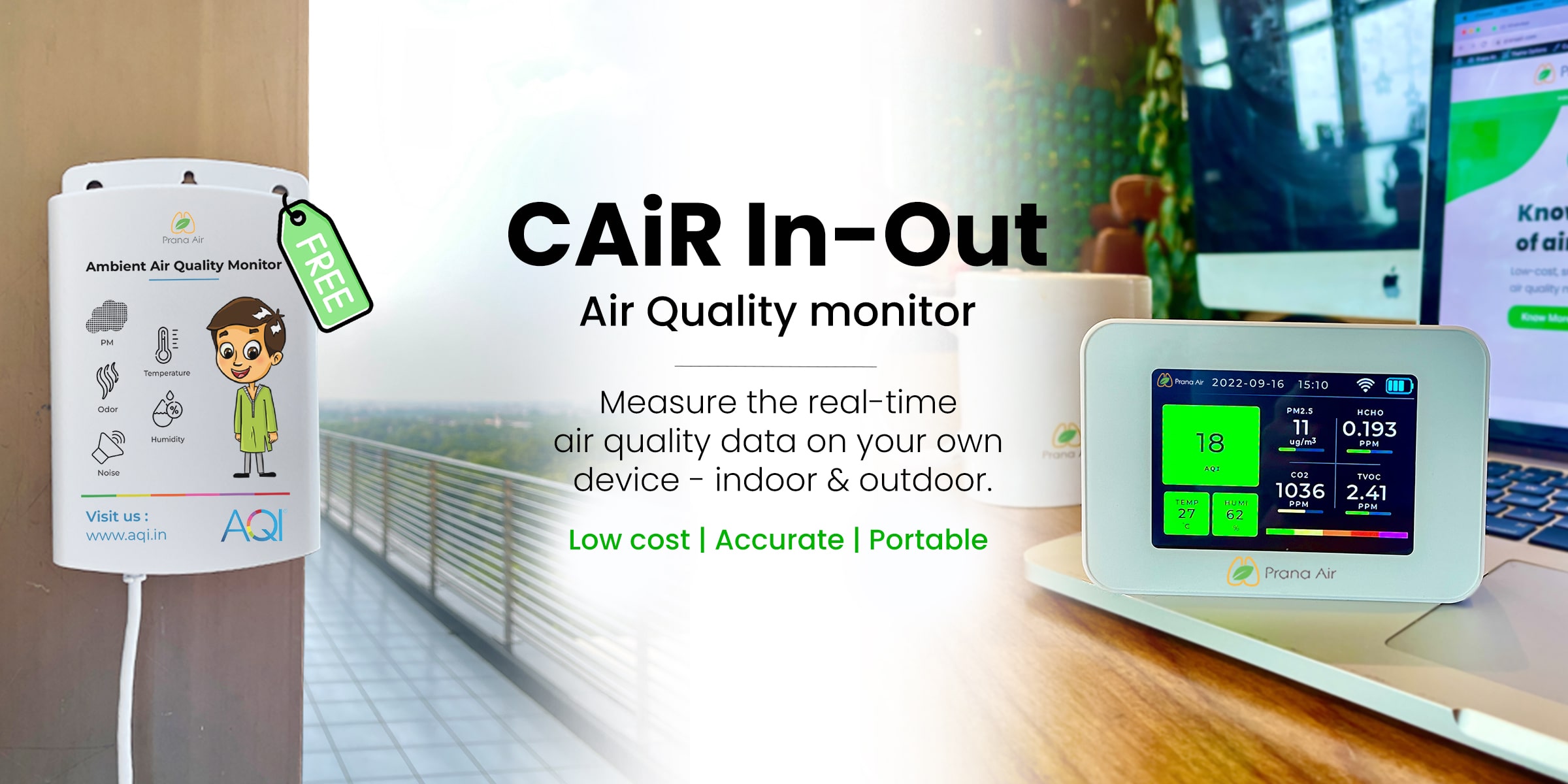 pre-book prana air cair in out air quality monitor