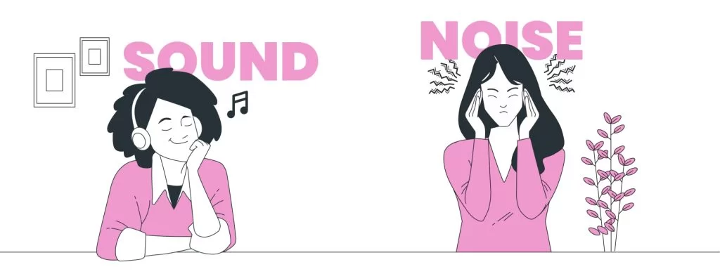 differences of sound and noise