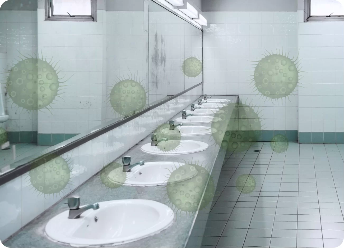 high microbes in washroom