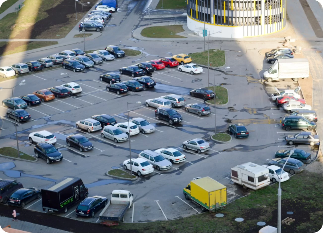 air pollution in open area car parking