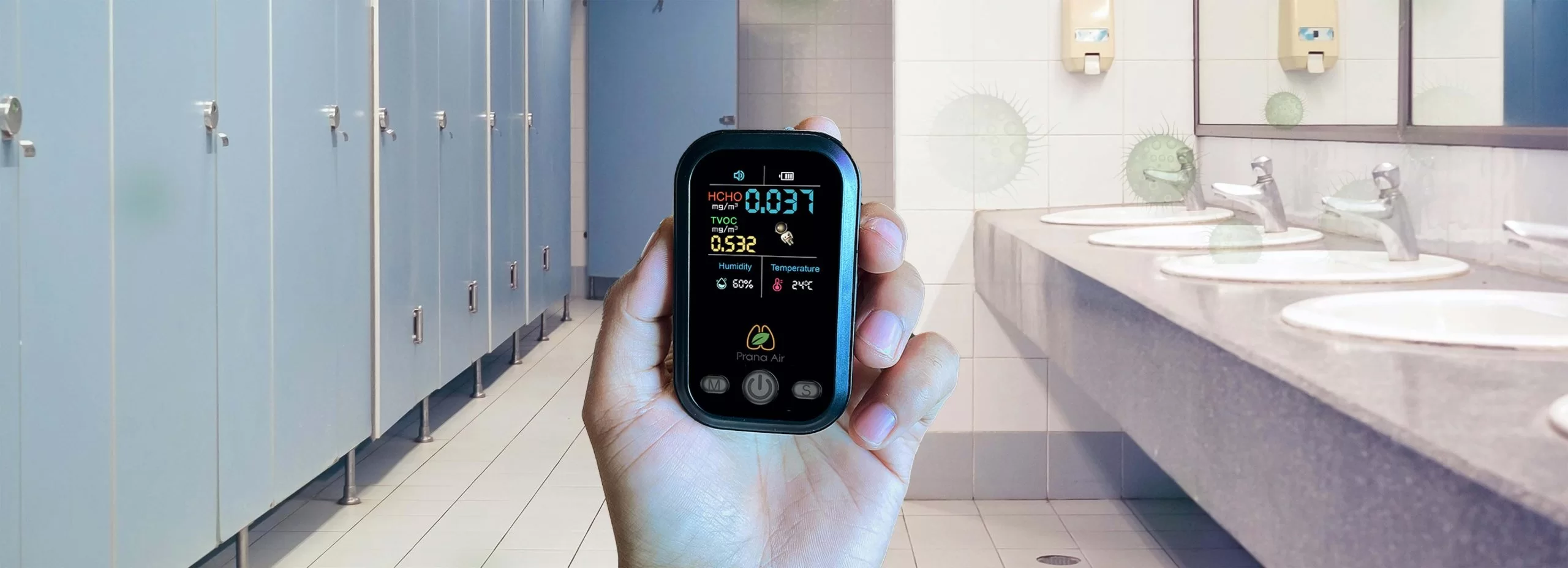 monitoring real-time odor tvc in washroom