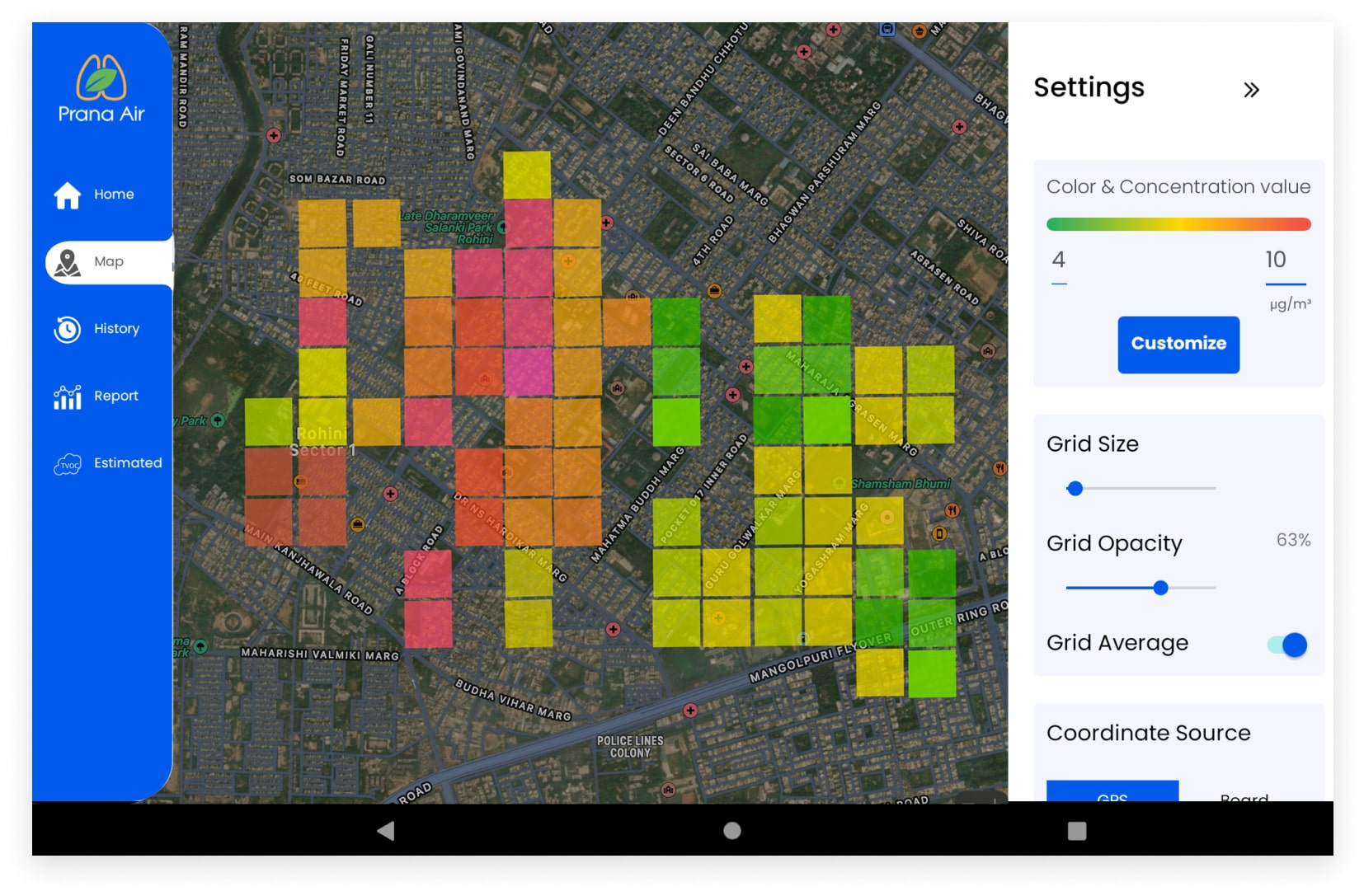 air pollution heat map