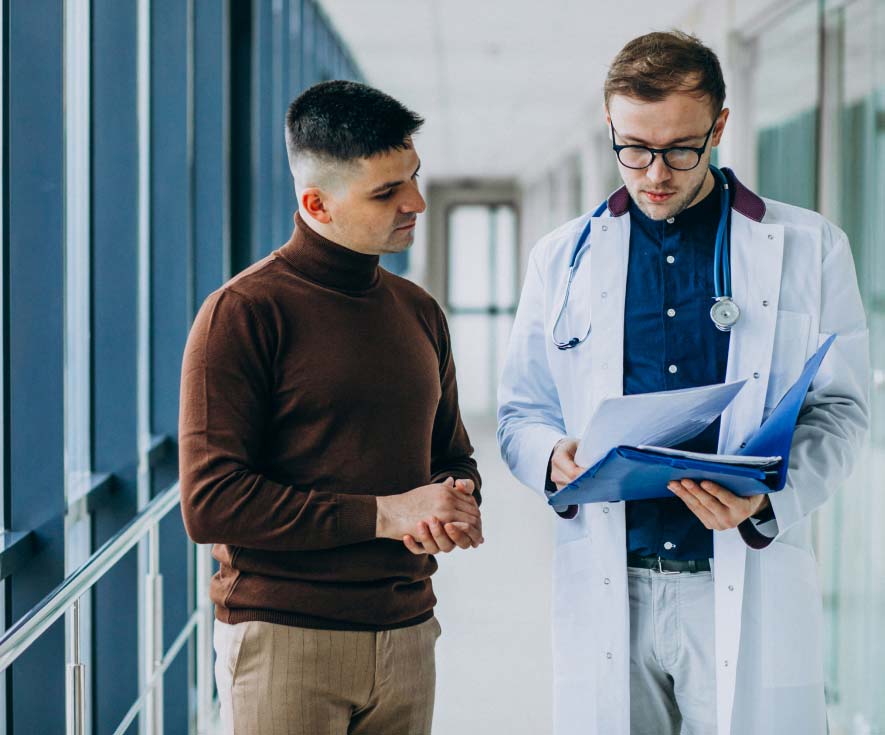 doctor talking with his patient clinic