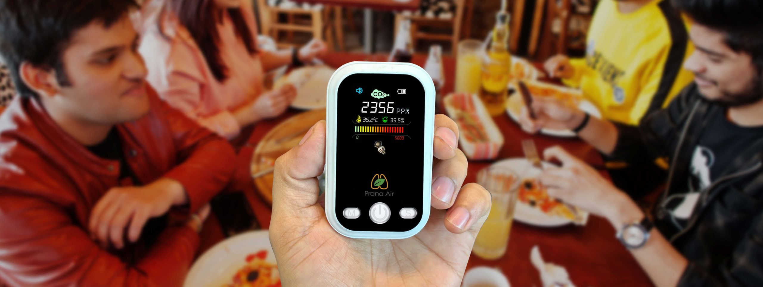 monitoring real-time co2 gas level in restaurant
