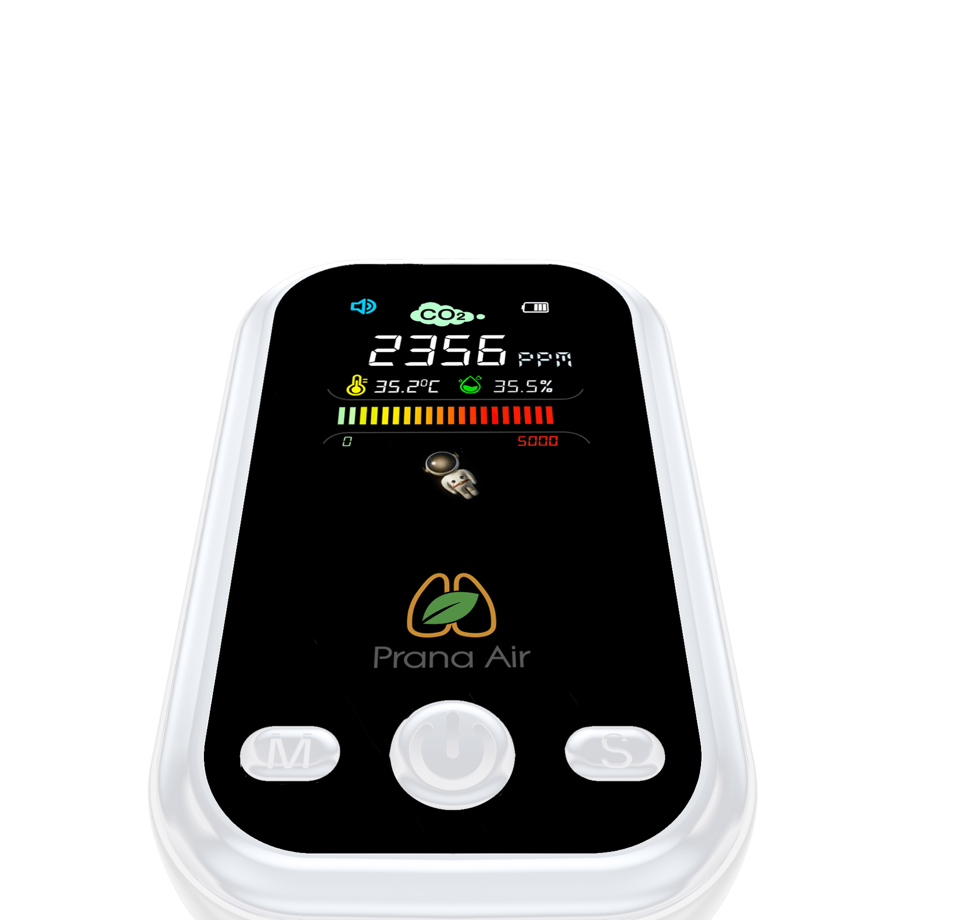 prana air nano co2 monitor key functions