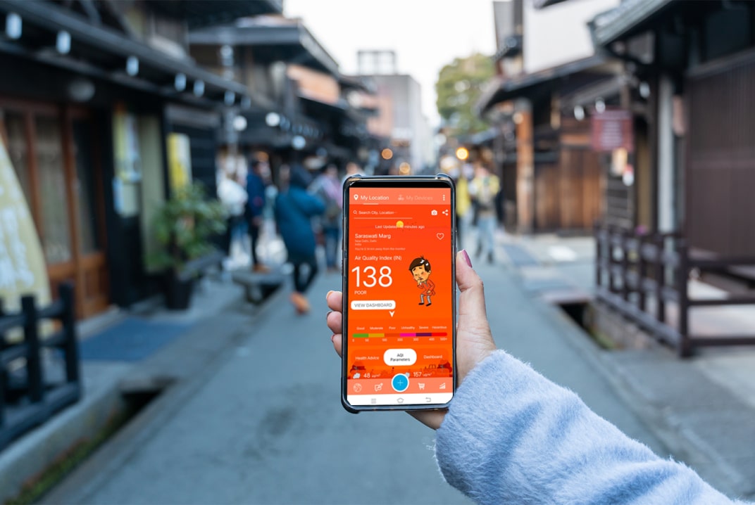 prana air ambient air quality monitor data on aqi app