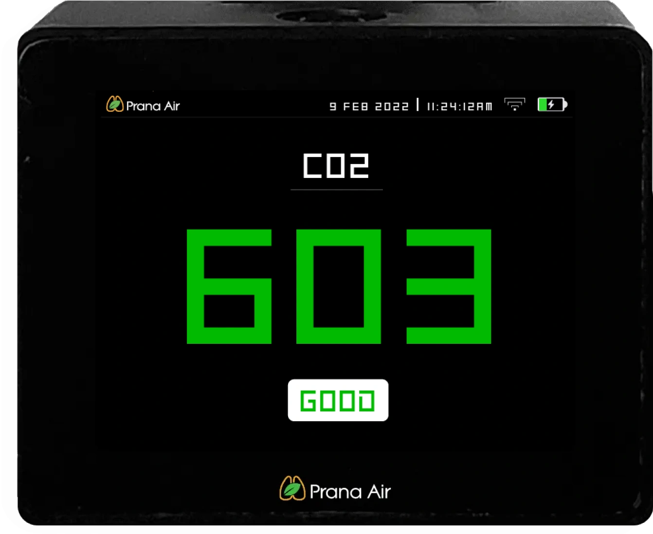 prana air co2 monitor number screen