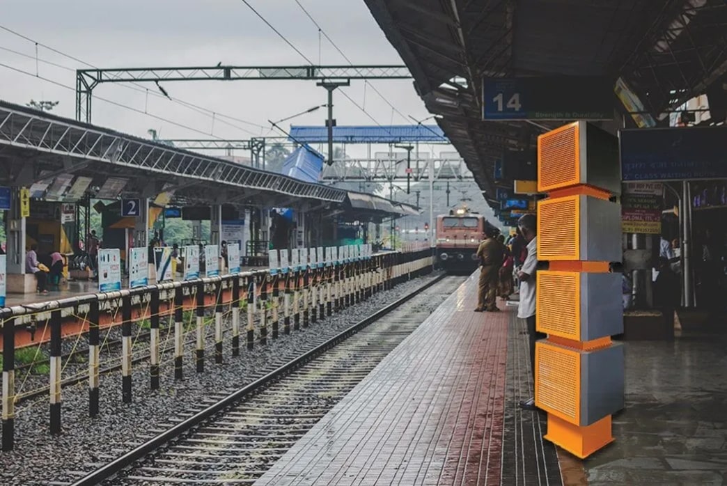 prana air smart city outdoor air purifier at train station