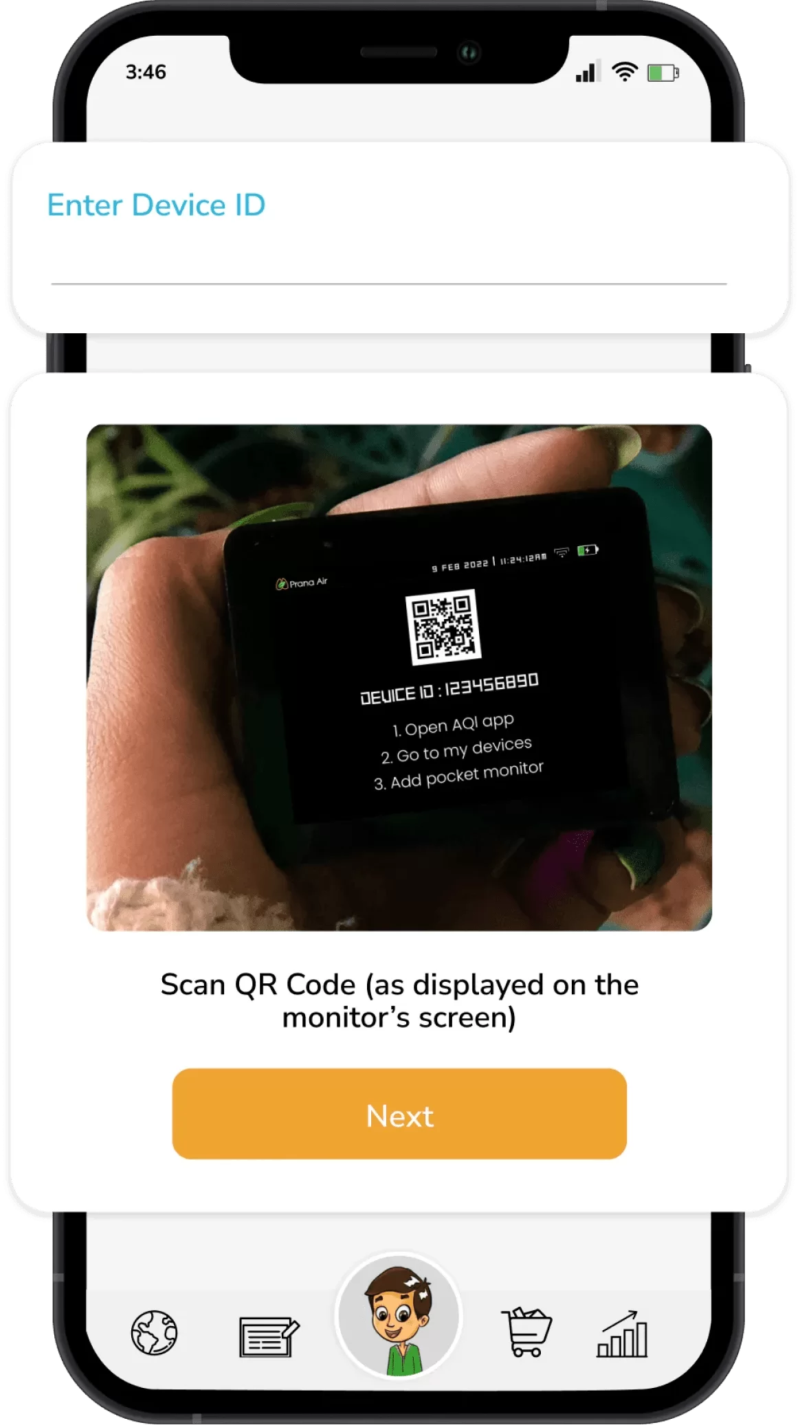 step 3 - scan qr code & wifi configuration