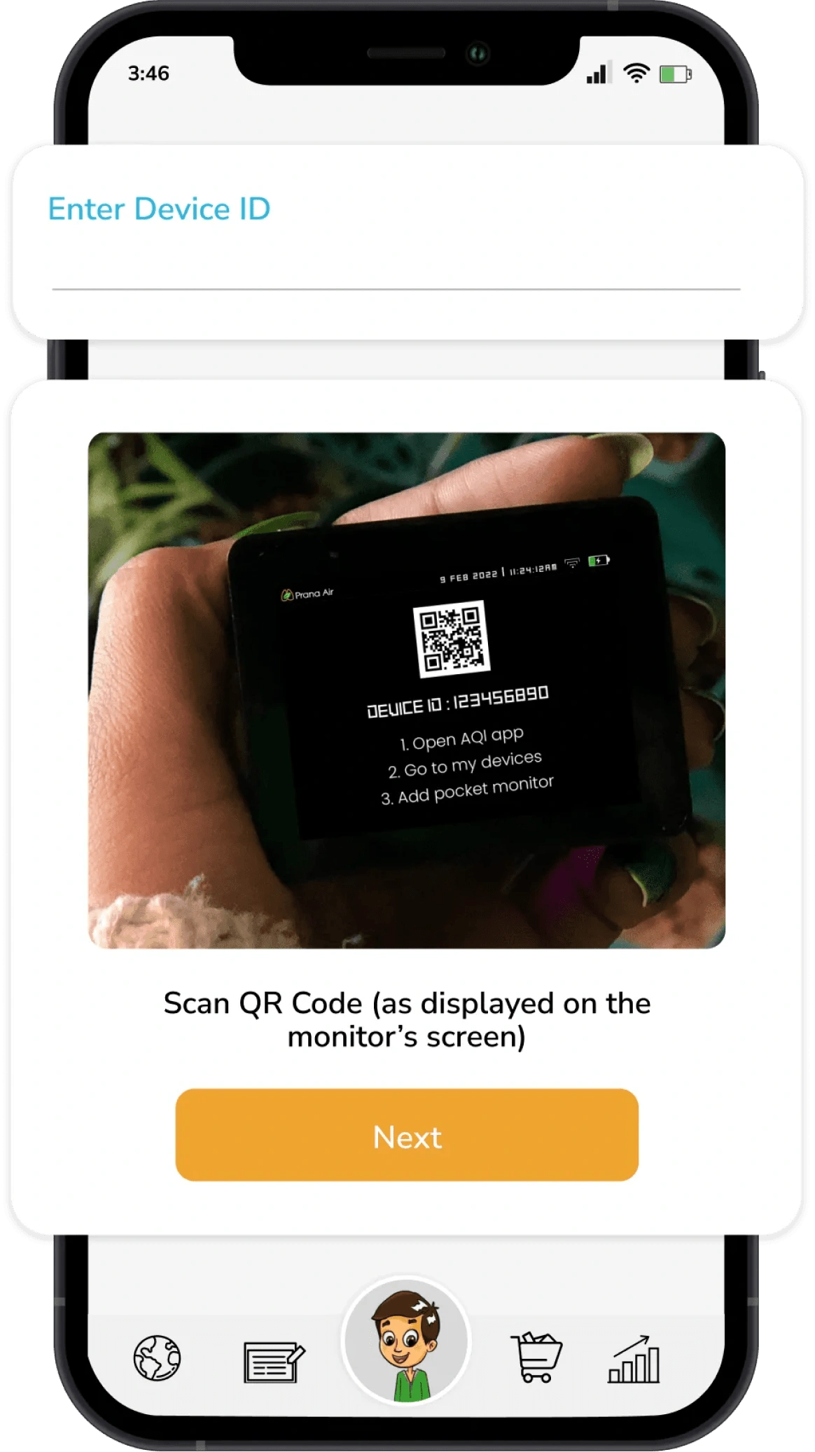 step 3 - scan qr code & wifi configuration