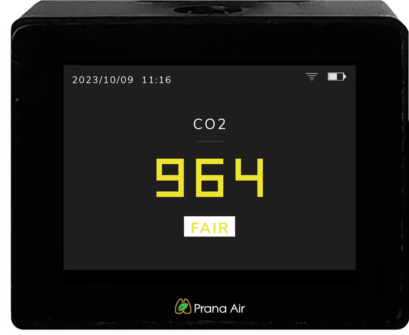 prana air co2 monitor number screen