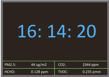 prana air cair air quality monitor clock screen