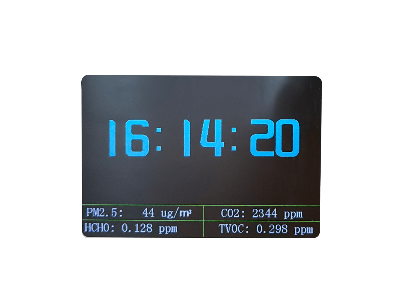 prana air cair air quality monitor clock screen