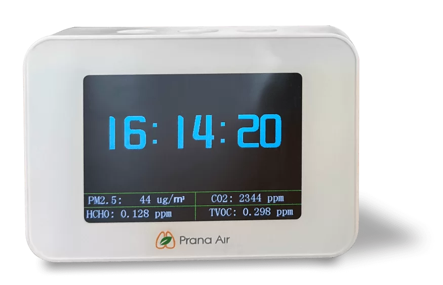 prana air cair air quality monitor clock mode