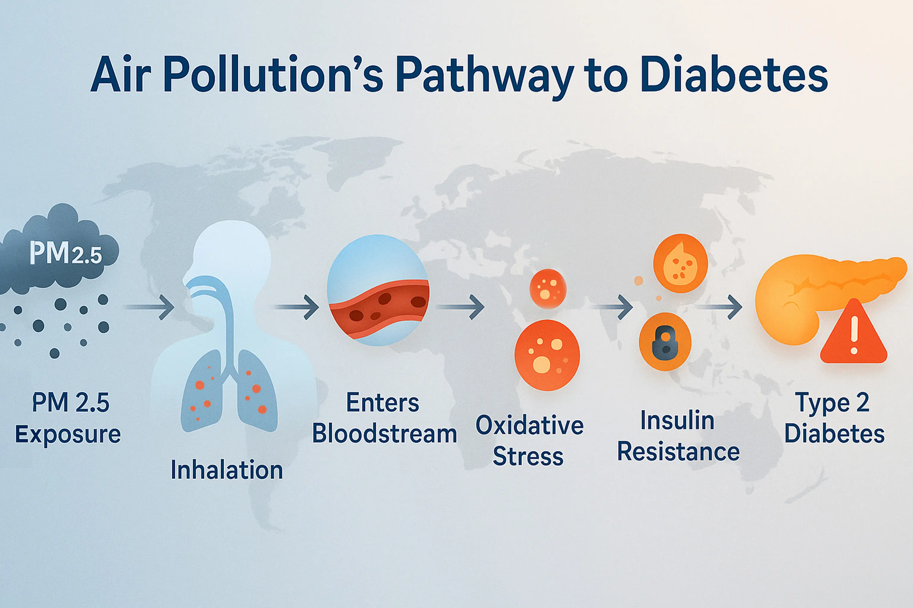 Air pollution's pathway to diabetes how inhaling pollution result in diabetes