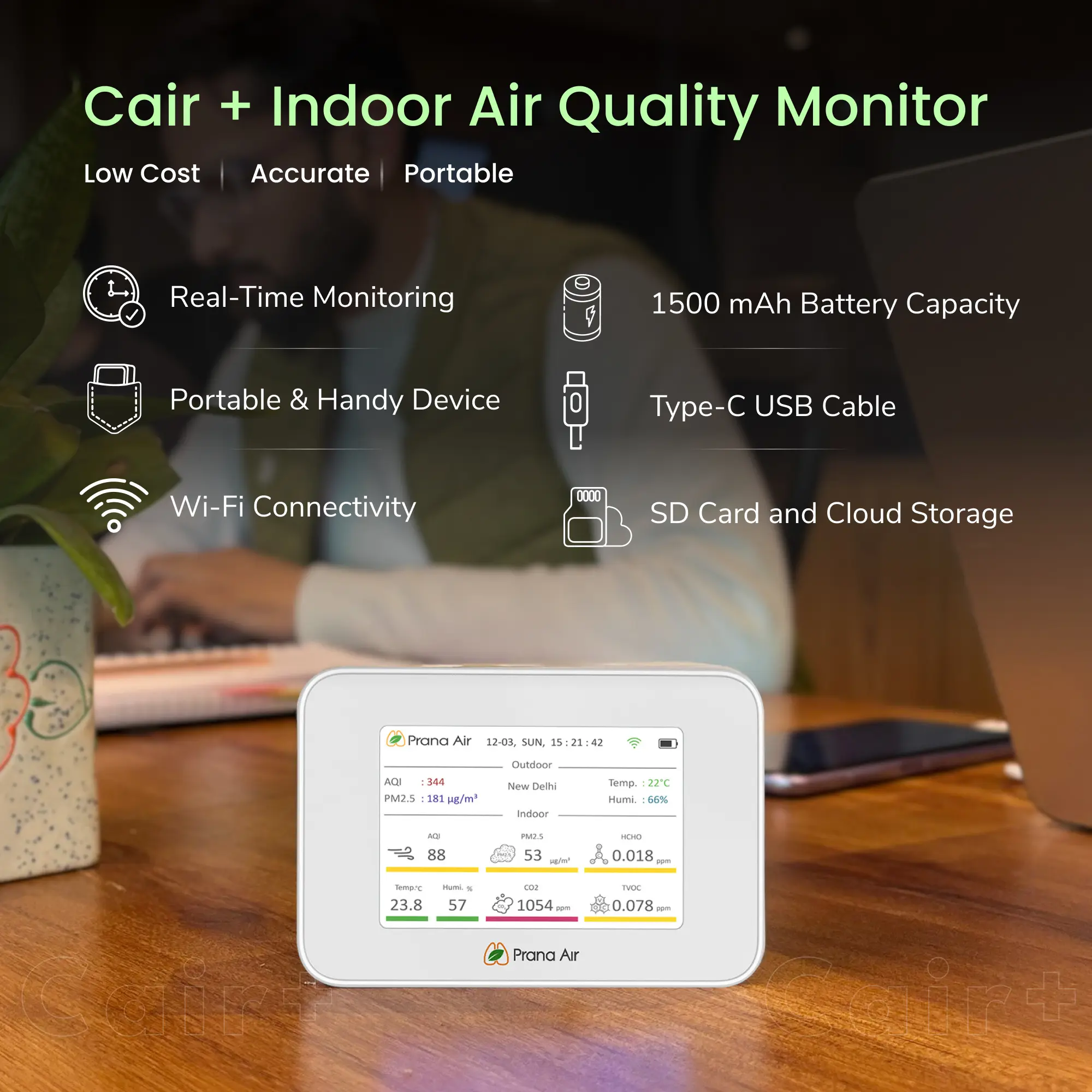 Cair+, the best indoor air quality monitor