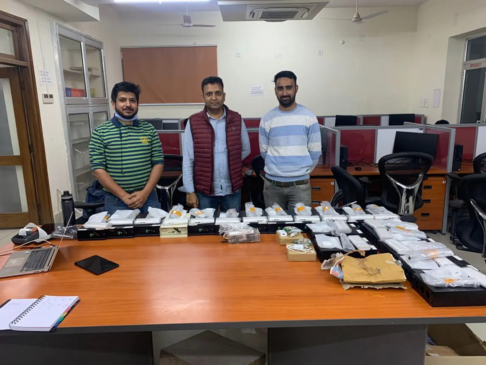 IIT Roorkee Civil Engineering Department's Amit Aggarwal and Vikram Singh with Prana Air's Nikhil Sharma